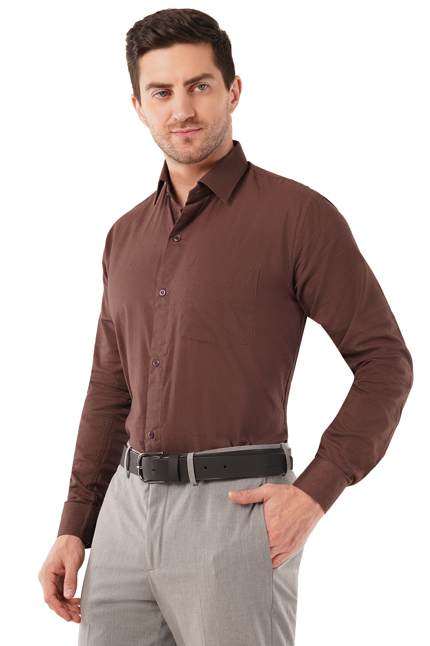 Coffee Brown Men's Organic Shirt