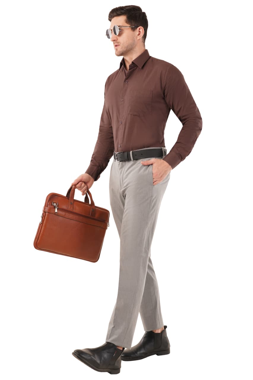 Coffee Brown Men's Organic Shirt Karmathread Coffee Brown Men's Organic Shirt Karmathread