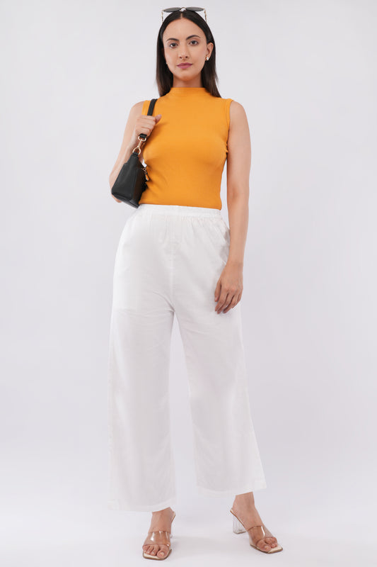 Handloom White Flared Pant