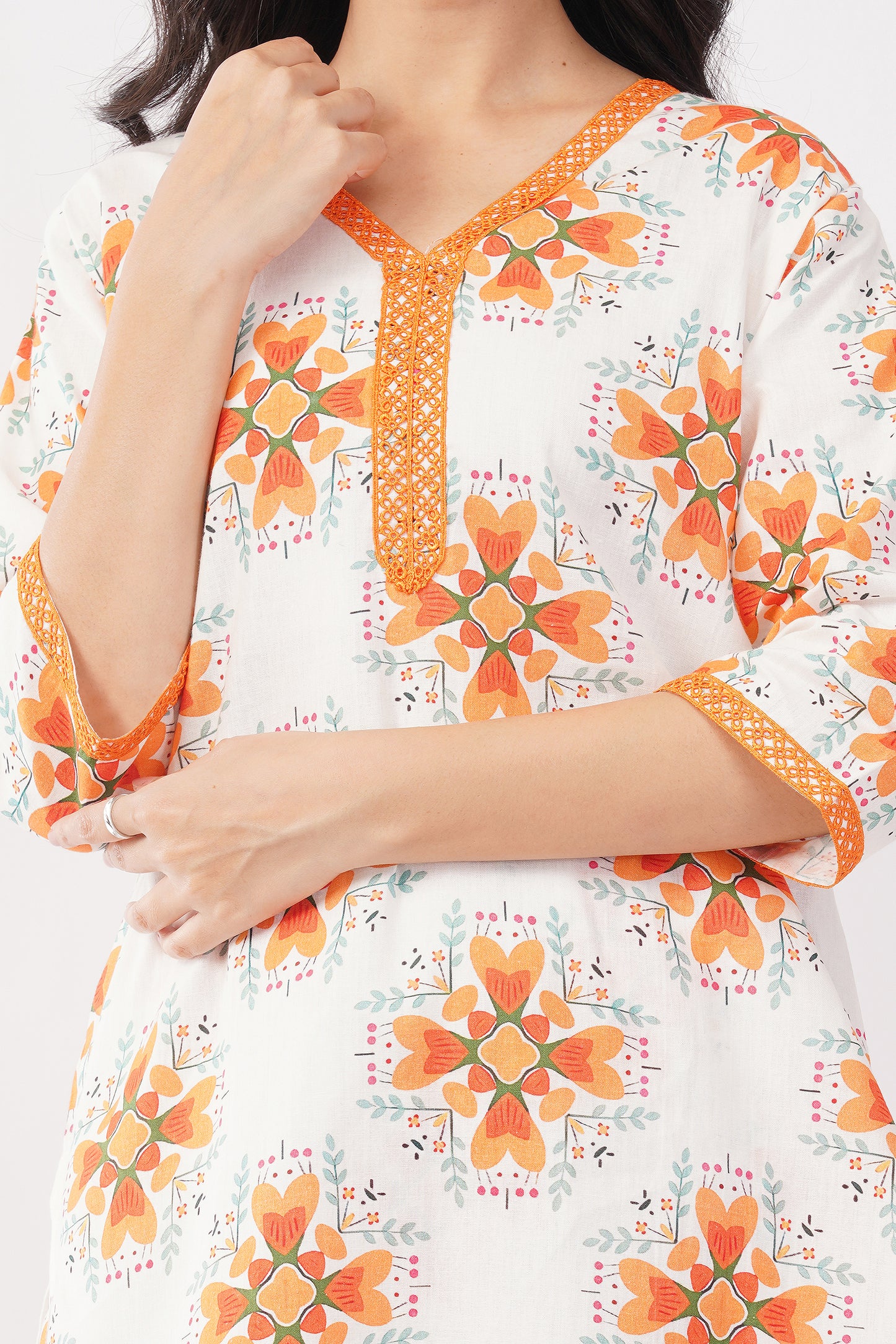 Amber Petals Handwoven Coord Set