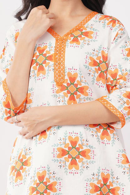 Amber Petals Handwoven Coord Set