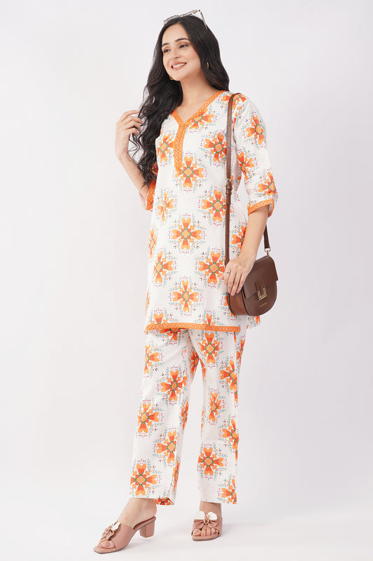 Amber Petals Handwoven Coord Set